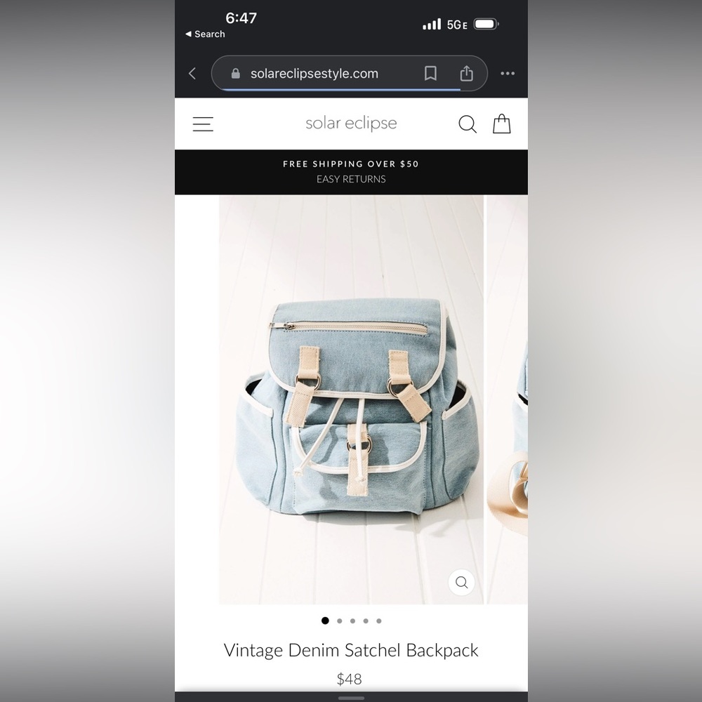 NWT adorable denim backpack